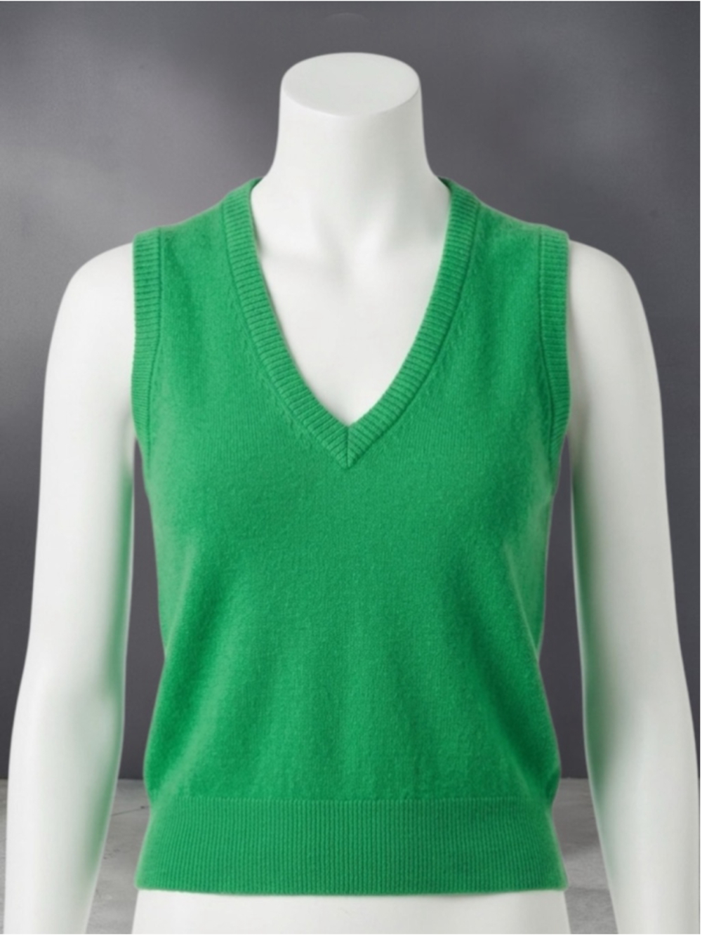 J.Crew Green 100% Cashmere V-Neck Sweater Vest – Size Small - Picture 6 of 15